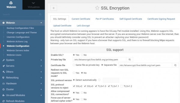 Configurazione di SSL