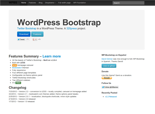 WordPress Bootstrap, e WordPress diventa subito Twitter
