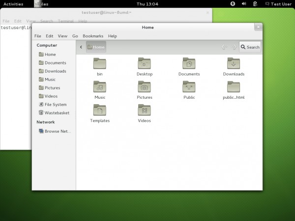 OpenSUSE 12.2 GNOME terminal filemanager