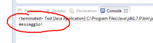 la console di eclipse