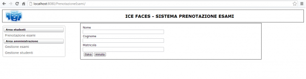 IceFaces - sistema di prenotazione esami universitari