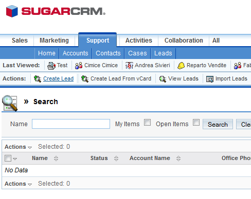  Gestione dei lead in SugarCRM