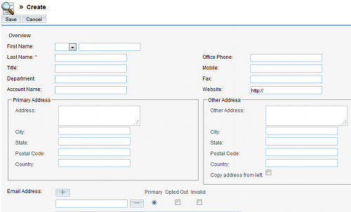 Creazione di un lead in SugarCRM