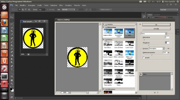 Adobe Photoshop CS6 sul desktop di Ubuntu 12.04