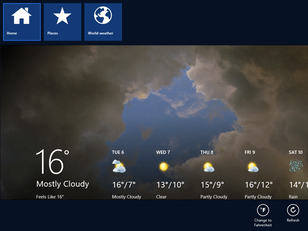 App Bar di Weather