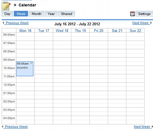 Calendario di SugarCRM