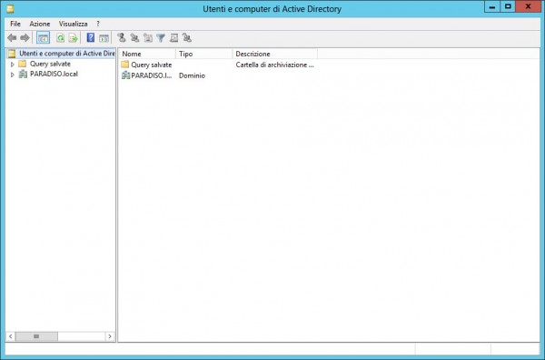 Finestra Utenti e computer di Active Directory 