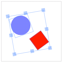 Rettangolo e cerchio raggruppati (Controlli visibili)