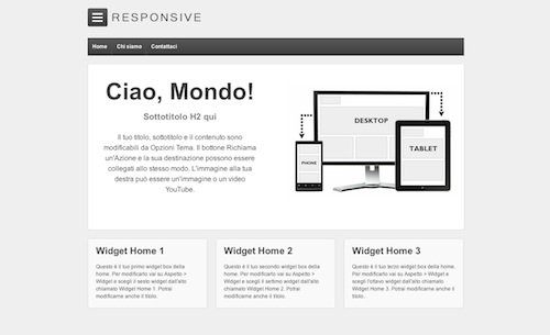 Figura 1. Homepage di Responsive per WordPress