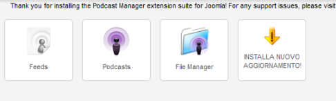 Podcast Manager nel menu di Joomla