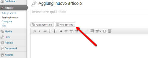 Aggiunta di uno schema con Schema Creator