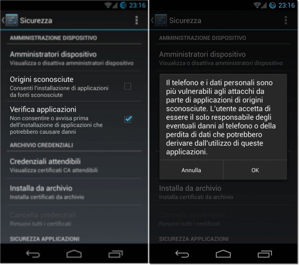Controllo Applicazioni Android