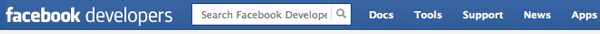 Facebook developer - barra menu