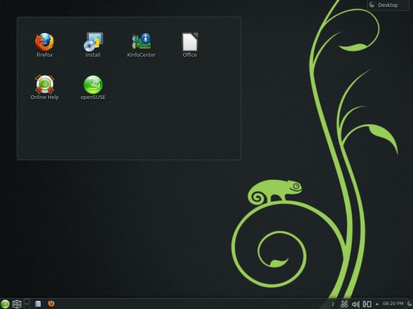 Il desktop di KDE su openSUSE 12.3