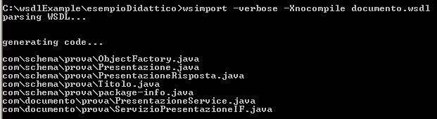 Output del wsimport