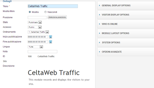 Personalizzare CeltaWeb Traffic per Joomla
