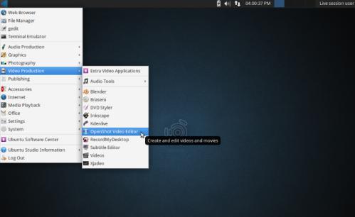 Il desktop di Ubuntu Studio 13.04
