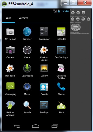 La schermata dell'emulatore Android