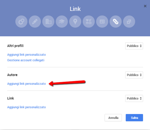 Modifica del profilo Google+ per il matching
