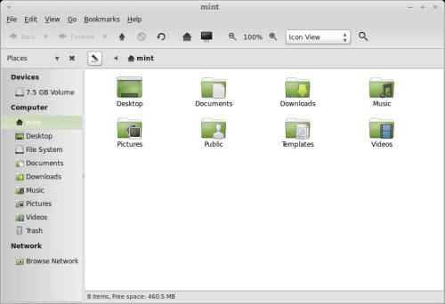 Caja, il gestore delle finestre di MATE 1.6, su Linux Mint 15