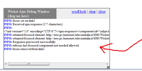Wicket ajax debugger