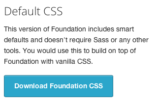 Pulsante per il download della versione CSS di Foundation