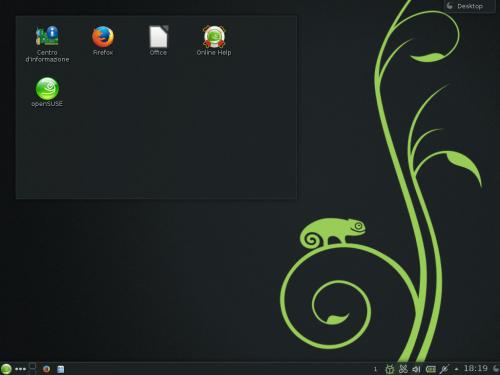 Il desktop di KDE su OpenSUSE 13.1