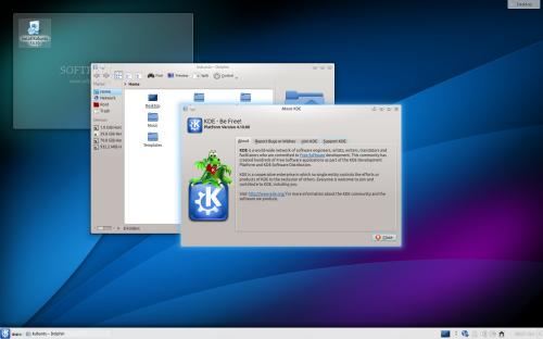 Il desktop di Kubuntu 13.10 (fonte: softpedia.org)