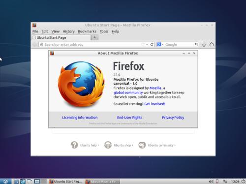 Mozilla Firefox sul desktop di Lubuntu 13.10 (fonte: linux-gen.blogspot.it)