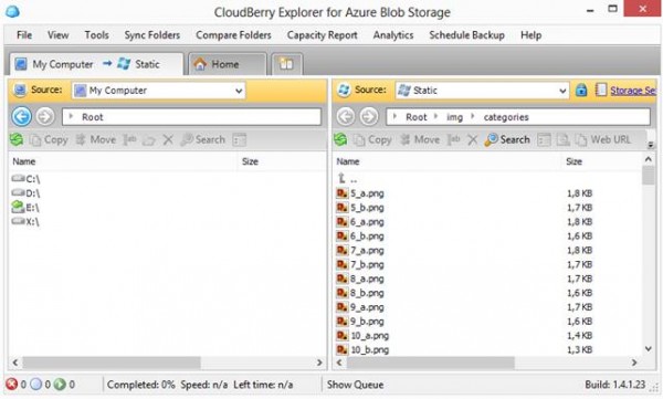 Un software gratuito per la gestione dei blob sullo storage. 