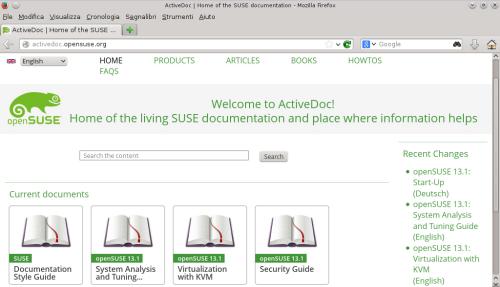La home page di ActiveDoc