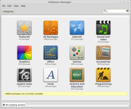 L'interfaccia del Software Manager di Linux Mint 16 (fonte: linuxmint.com)