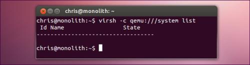 L’output di virsh mostra che KVM è correttamente installato (fonte: www.howtogeek.com)