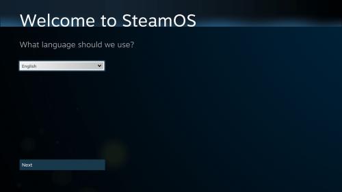 Primo avvio di SteamOS dopo il riavvio