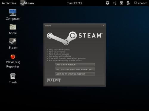 Primo avvio di Steam subito dopo gli aggiornamenti, su SteamOS
