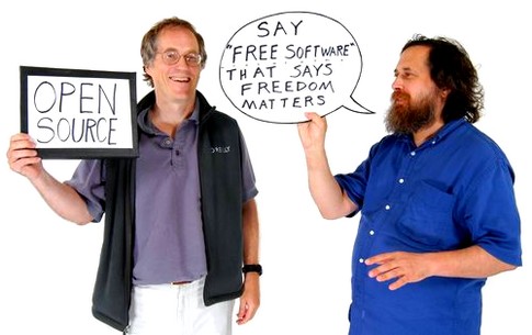 Tim Oreilly e Richard Stallman (fonte: pearlrichards.wordpress.com)