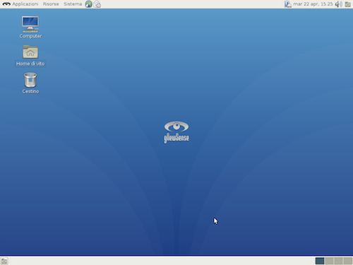 Il desktop di GNOME 2.30 su gNewSense 3.1