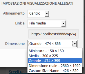 La nuova scheda di inserimento immagini