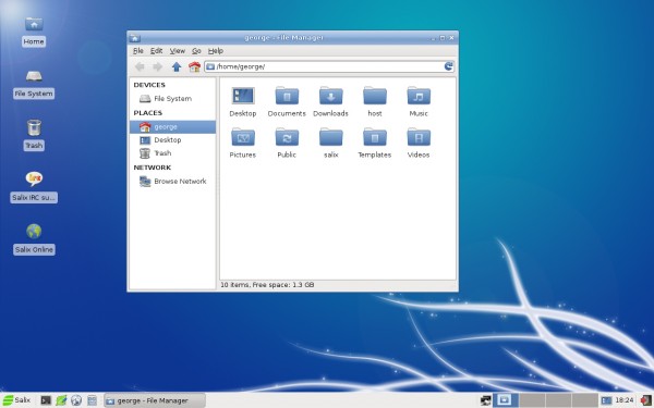 Il desktop di Xfce su Salix OS 14.1
