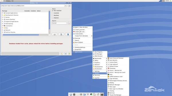 L'interfaccia di Netpkg su Zenwalk