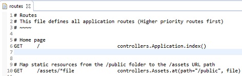 Il contenuto del file routes