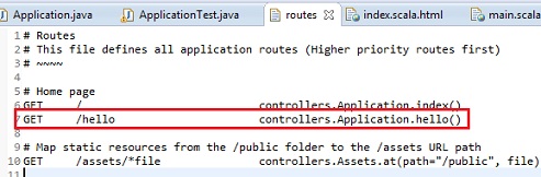 Modifica del file routes