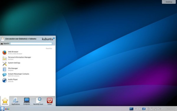 Il desktop di Kubuntu 14.10