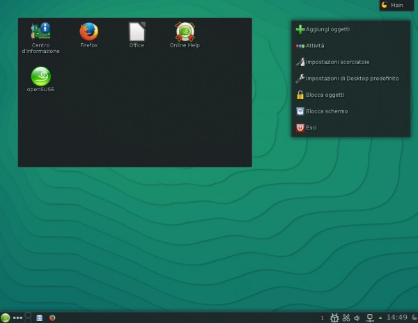 Il desktop di KDE su openSUSE 13.2