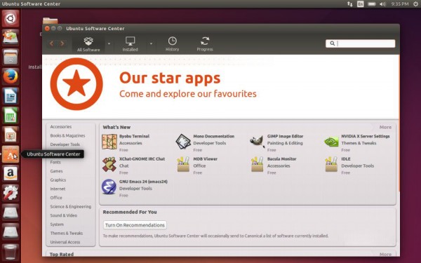 L'interfaccia di Ubuntu Software Center
