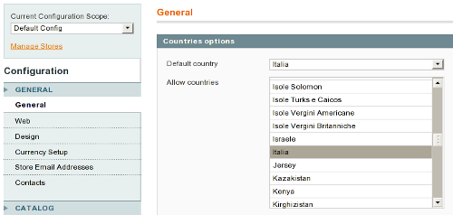 Configurare la traduzione Italina per il frontend