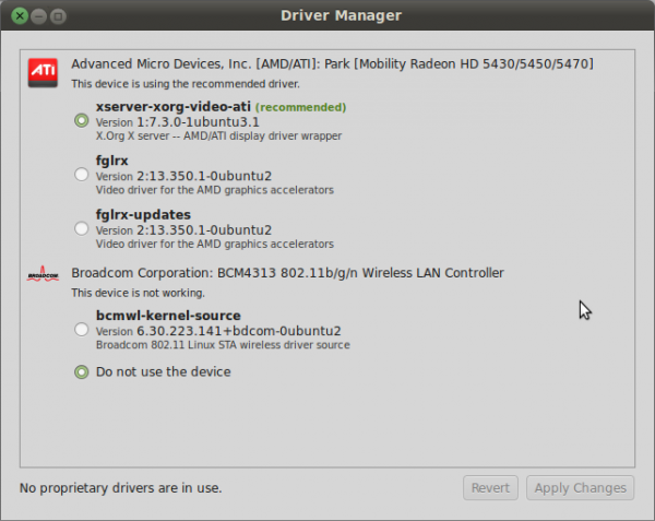 Il Driver Manager su Linux Mint