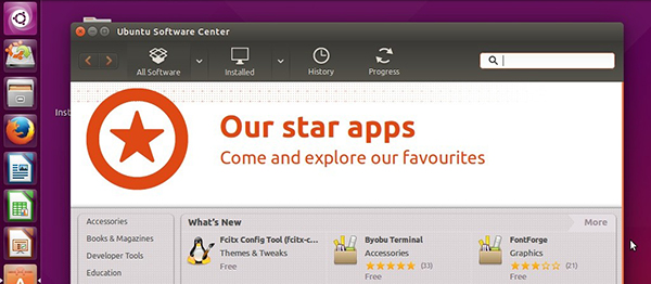 Ubuntu Software Center 13.10 sul desktop di Ubuntu 15.04