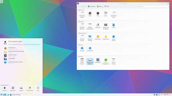 Il desktop di Kubuntu 15.04