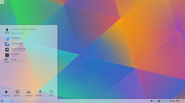 Il desktop di Fedora 22 KDE Spin